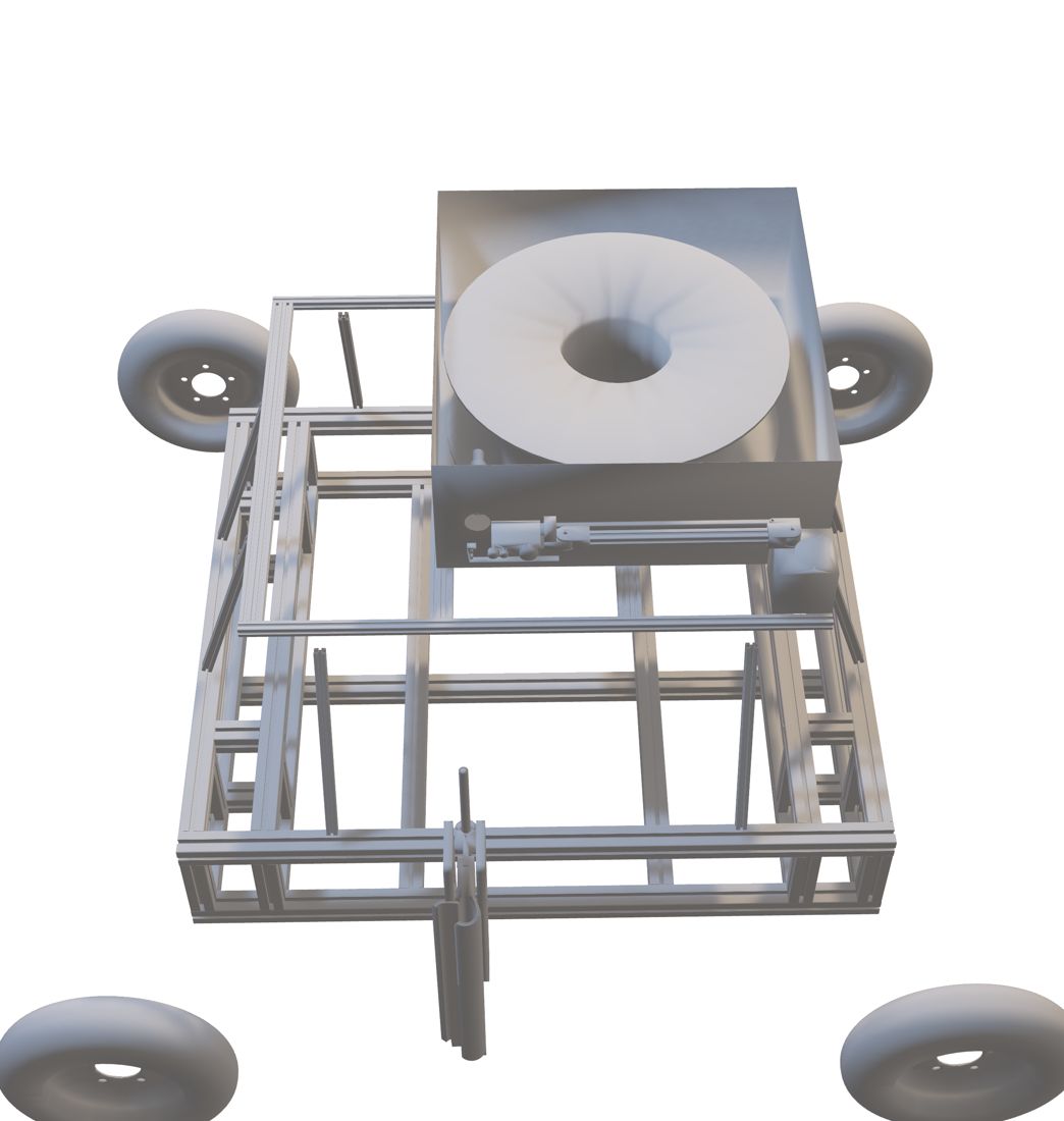 Top view of the payload with the cable spool in its casing